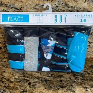 Children’s place. Boys boxer briefs. Size xx-large (16) 5 pack.